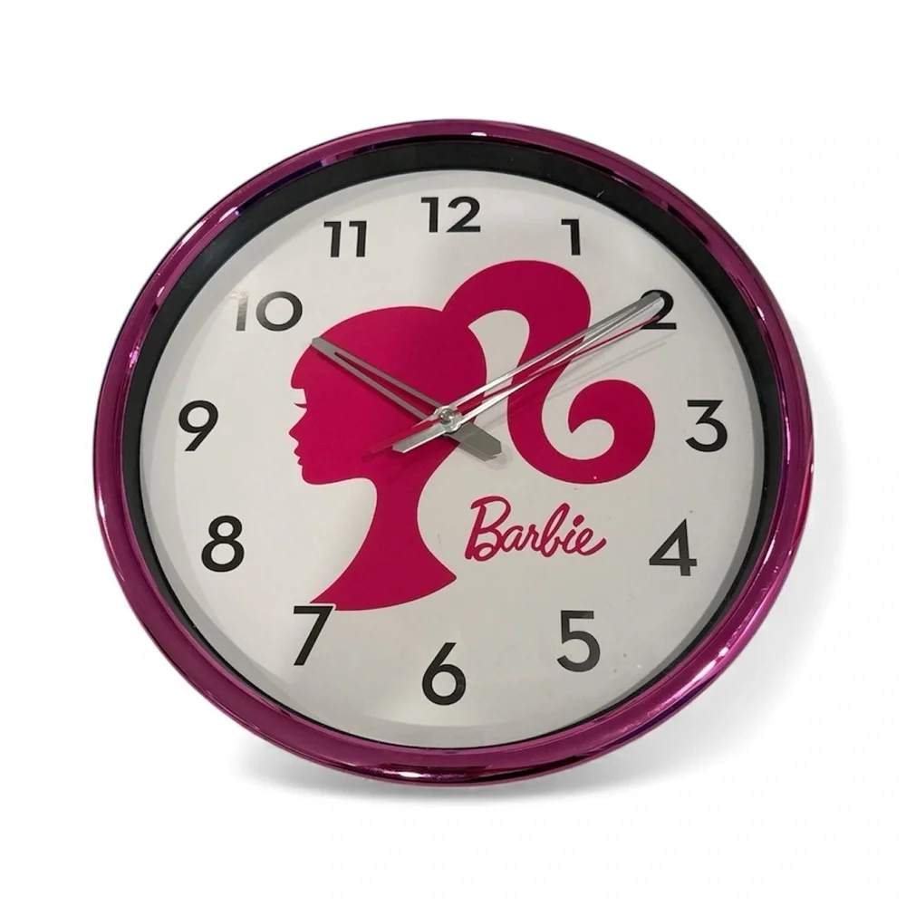 Barbie Fuchsia and White Wall Clock